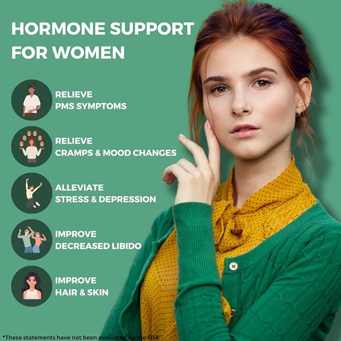 Eve's Harmony Menopause Supplement, Hormone Support for Women with Soy Isoflavones, Black Cohosh & Red Raspberry, Non-GMO Natural PMS & Menopausal Symptom Support, 60 Capsules