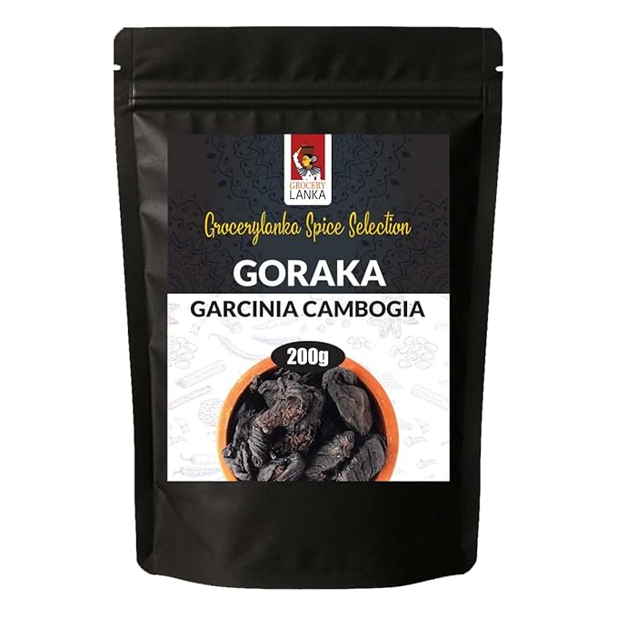 Goraka 200g (7oz), Dried Garcinia Cambogia, Natural Food Souring Agent | Malabar Tamarind | Kudampuli