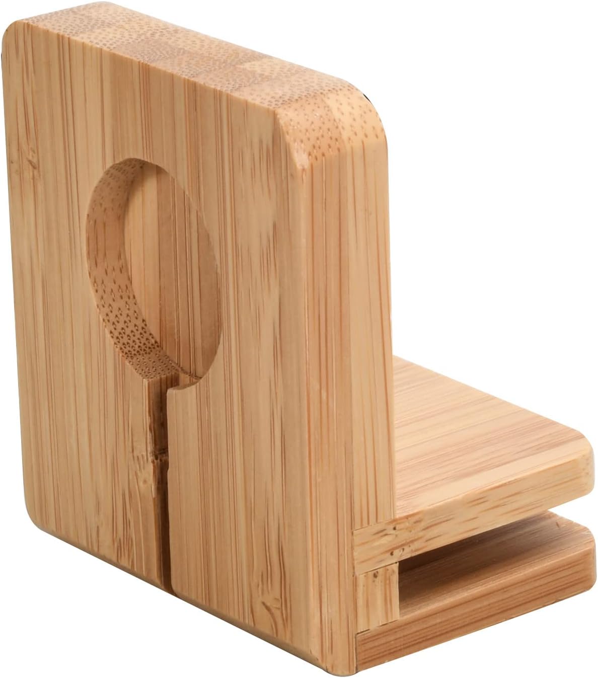 MobileVision Slim Bamboo Charging Station & Compatible Adapter for Apple Watch Multi Device Organizer, Smartphones, Tablets, Laptops & More