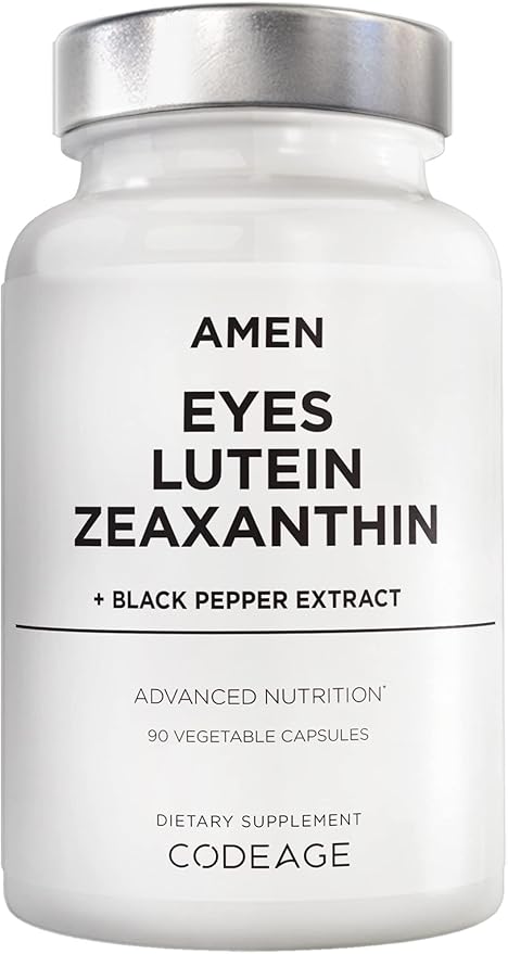 Amen Eyes 루테인 제아잔틴 보충제 - 눈 비타민 - 마리골드 추출물의 루테인 및 제아잔틴, 레드 비트 뿌리 파우더, 흑후추 과일 추출물 - 3개월 분량 아이 케어 - GMO 프리 - 90캡슐