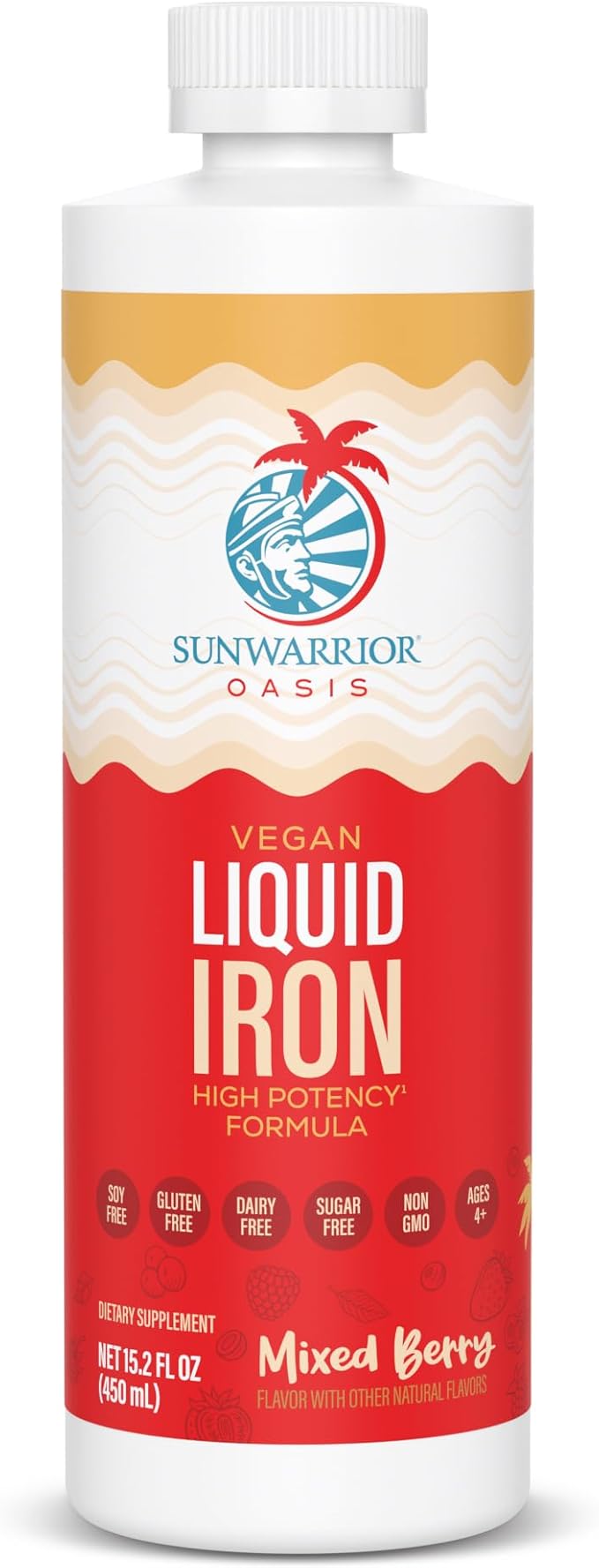 Liquid Iron Supplement for Women Vegan Iron Fast Absorbing Immune Support & Women’s Health Ferrous Bisglycinate Chelate Healthy Blood & Red Cells Stomach-Friendly High Potency 15.2 fl oz Mixed Berry
