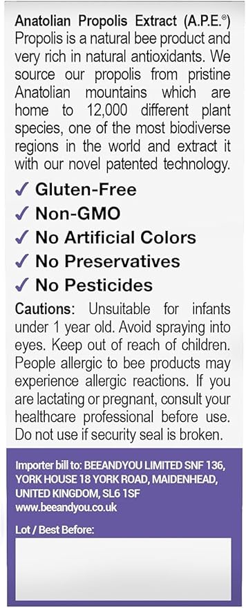 Bee and You, Kids Immune Support Supplement Throat Spray, Elderberry, Raw Honey, Propolis Extract, Vitamin C, Strawberry Juice, Antioxidants, Sore Throat Relief, 1 fl. Oz
