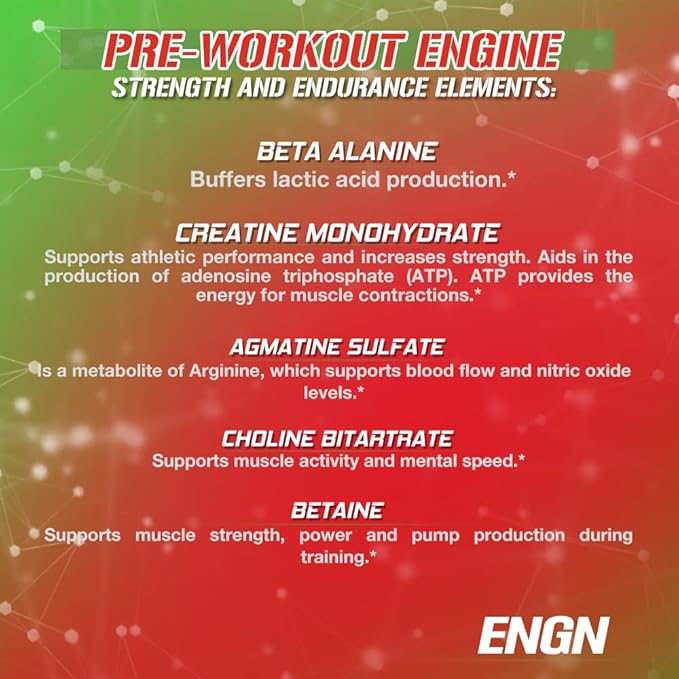 EVL Intense Pre Workout with Creatine - ENGN Energizing Pre Workout for Men Powder Drink for Lasting Energy Focus and Recovery - with Beta Alanine Caffeine and L Theanine - Cherry Limeade