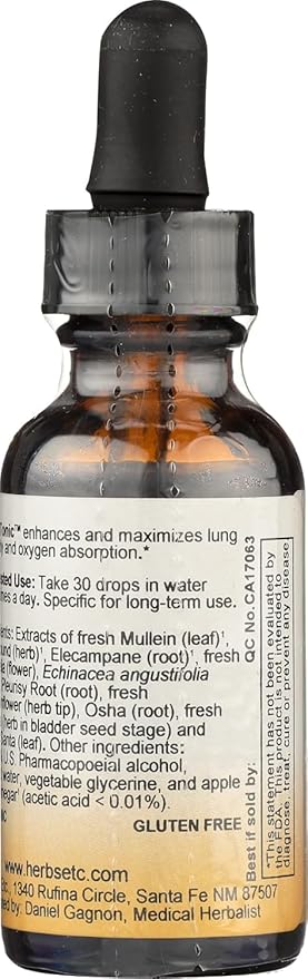 Herbs Etc. - Lung Tonic - Promotes Healthy Lung Function - 1fl oz