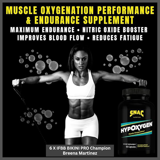 SNAC HypOxygen - Muscle Oxygenation Performance & Endurance Supplement, Improves the Body’s VO2 Max & Assists with Recovery from High-Repetition Exercise, 90 Veggie Capsules (45 Servings)