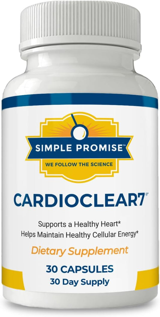CardioClear7 - Coenzyme Q10 (CoQ10) and PQQ Heart Health Supplement with Shilajit - Supports Circulation, Cellular Energy & Daily Vitality for Cardiovascular Health - 30 Capsules