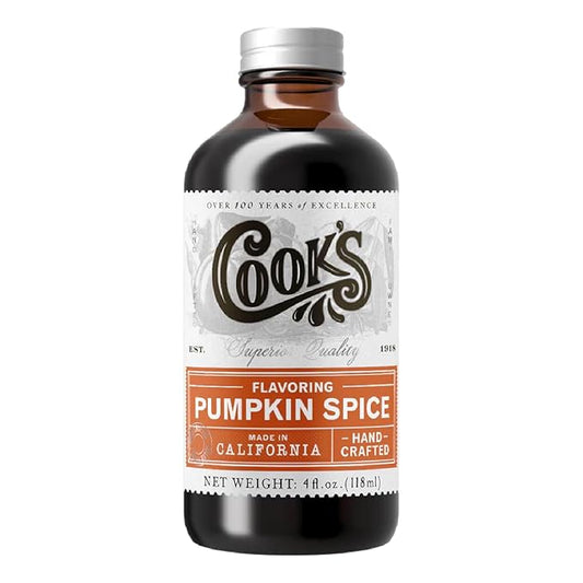 Cook's, Pumpkin Spice Flavoring, for Baking, Cookies, Beverages, Cakes, Breads, 4 oz