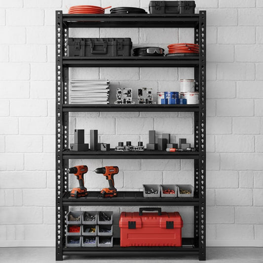 Standing Shelf Units Heavy Duty Storage Rack Industrial Wire Mesh Shelving Double Layer Support Floor Mount Black Steel 72" H x 36" W x 16.1" D 2250LBS 5-Tier