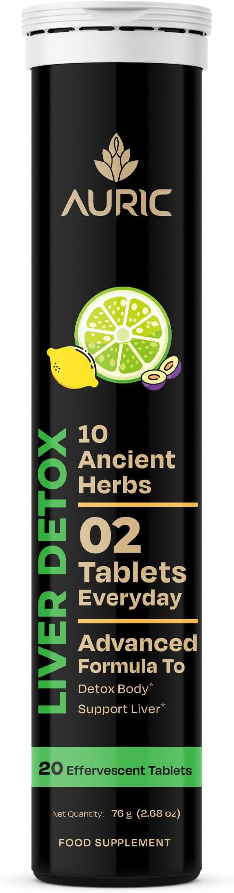 Auric Herbal Liver Support Supplement | Milk Thistle (Silymarin), Turmeric, Garlic, Ginger for Liver Health | Advanced Detox & Cleansing Formula for Active Liver|180 Tablets | Plant Based Gluten-Free