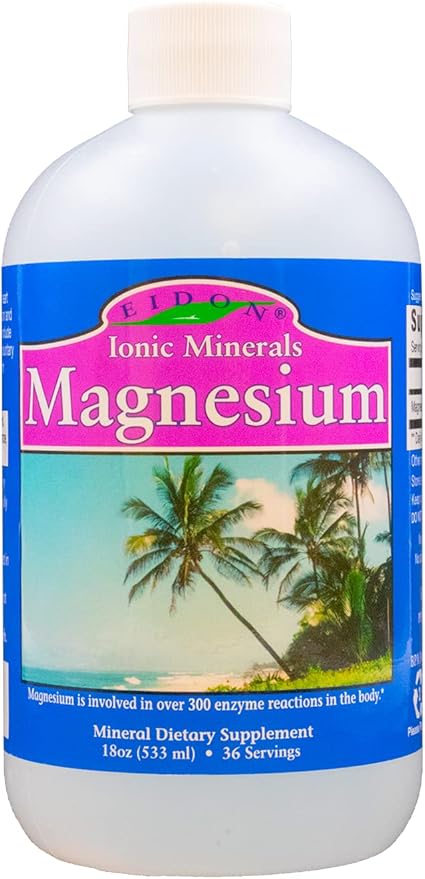 Eidon Liquid Magnesium Concentrate - Ionic Magnesium Drops Supplement for Adults, Men and Women, Supports Muscle Relaxation, Bioavailable, No Additives or Preservatives - Magnesium Chloride, 18 oz
