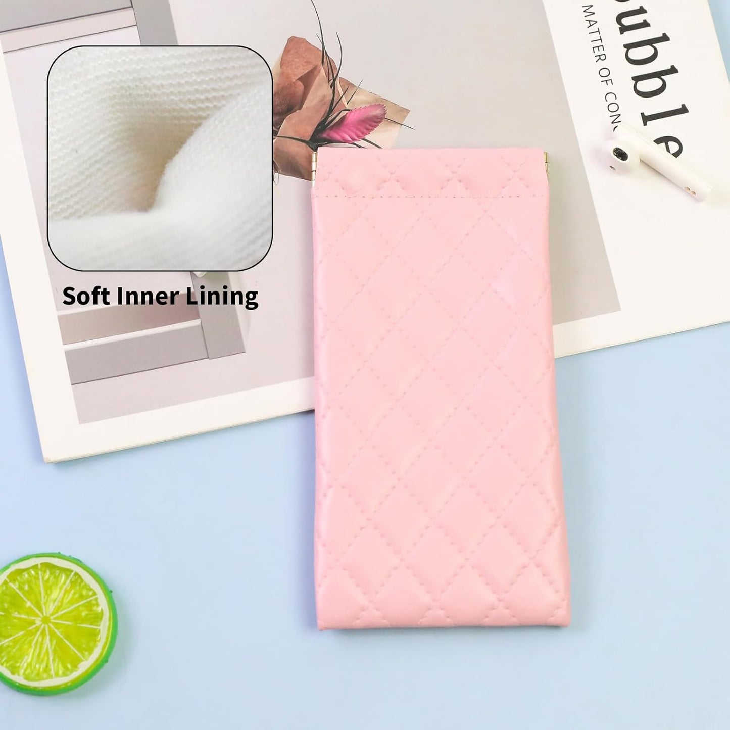 Double Eyeglass Case Soft Dual Glasses Case for Women Men Travel Squeeze Top Sunglasses Cases Eyeglasses Pouch