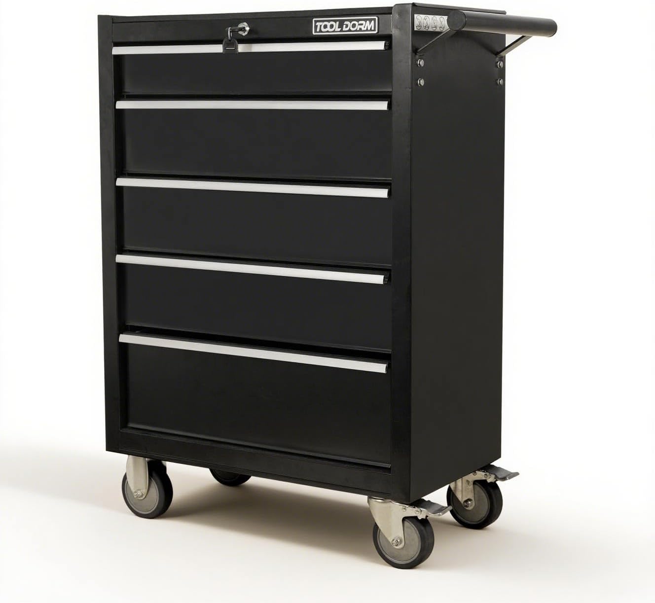 5-Drawer Rolling Tool Chest with Locking Wheels & Drawers, 13" D x 24.2" W x 34.6" H Mobile Tool Storage Cabinet, Heavy-Duty Garage Organizer w/Ergonomic Handle