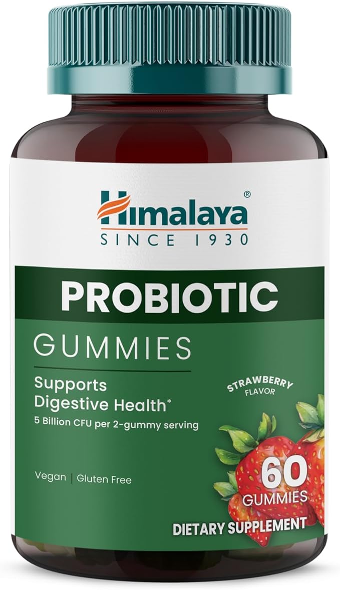 Himalaya Probiotic Gummies, Strawberry Flavor, Supports Digestive Health, Vegan, Gluten-Free, 60 Count