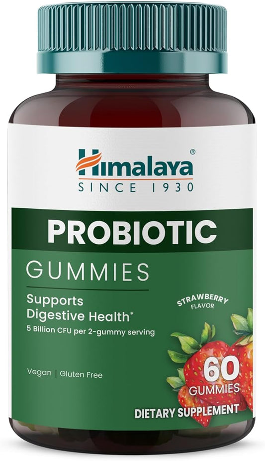 Himalaya Probiotic Gummies, Strawberry Flavor, Supports Digestive Health, Vegan, Gluten-Free, 60 Count