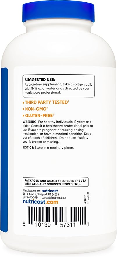 Nutricost CLA (Conjugated Linoleic Acid) 2,400mg, 240 Softgels - Gluten Free, Non-GMO, 800mg Per Softgel (2 Bottles)