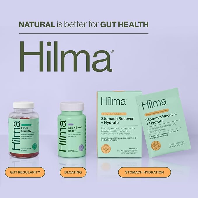 Hilma Prebiotic Fiber Gummies, Daily Fiber Supplement, Gummies for Adults, Supports Gut Health for Women and Promotes Regularity, Citrus Natural Flavor, FSA Eligible, 60 Count
