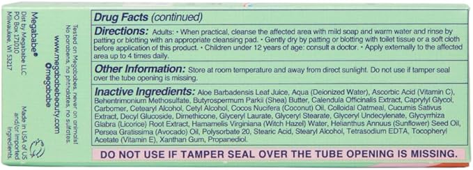 Megababe Hemorrhoidal Ointment | with 5% Lidocaine | Rapid Pain & Itch Relief | Shrinks Swollen Hemorrhoidal Tissue | 1.25 oz