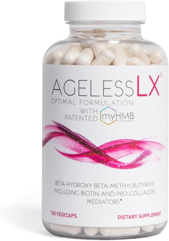 HMB Supplements for Women - Collagen Enhancer Capsules - Anti-Aging for 40 + - Lean Muscle Builder - Biotin, Vitamin D3 K2 Supplement for Youthful Skin, Joint, Bones - 60 Servings