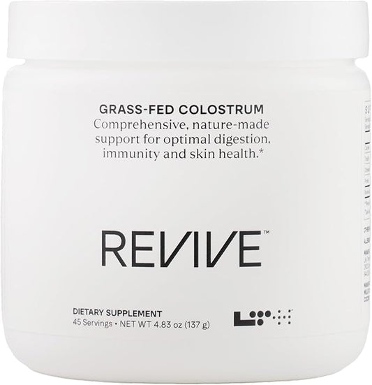 LTH Revive Grass-Fed Colostrum Powder - Trusted by Life Time Fitness Members - Premium Colostrum Supplement - Supports Digestion, Skin & Immune Health - Sourced from First-Milking Colostrum - 4.83 oz