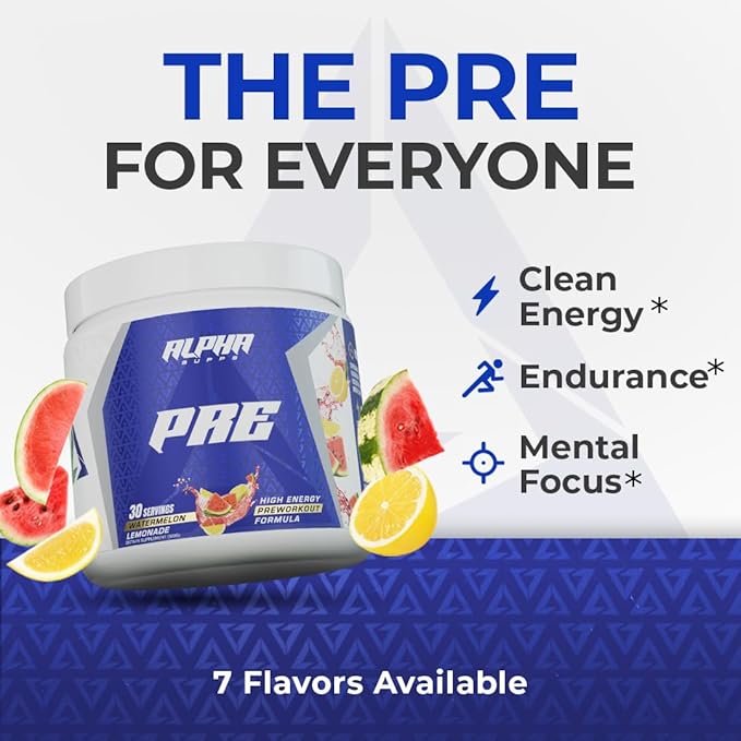 Pre, Pre-Workout Powder for Men & Women, Back to Basics Preworkout Formula for Fitness & Gym Training Athletes - Boost Energy, Focus & Performance (30 Servings, Watermelon Lemonade)