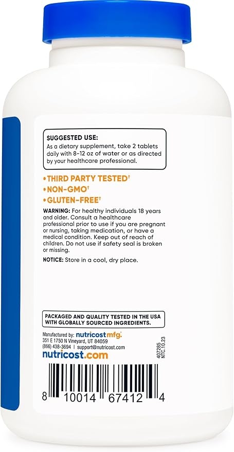 Nutricost MSM Tablets (Methylsulfonylmethane) 2000mg Per Serving, 120 Servings, 240 Tablets - Non-GMO and Gluten Free