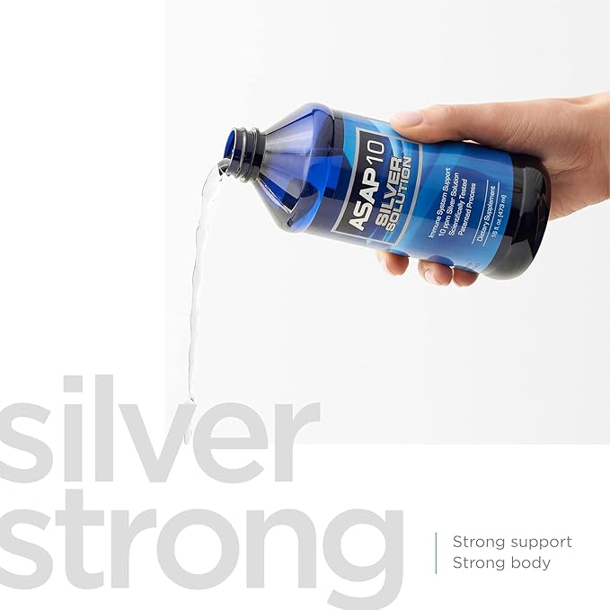 American Biotech Labs - ASAP 10 Silver Solution - Immune System Support, 10 ppm Silver Solution Dietary Supplement - 16 fl. oz.
