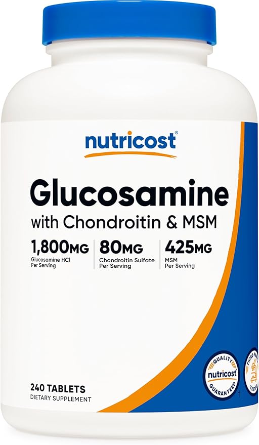 Nutricost Glucosamine 1800mg with Chondroitin & MSM, 240 Tablets, 120 Servings - Non-GMO, Gluten Free
