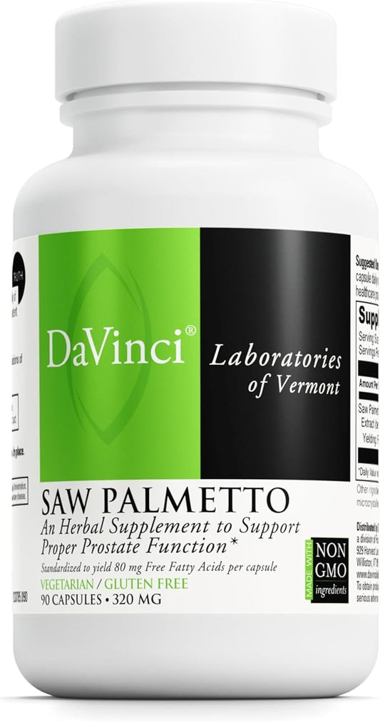 DAVINCI Labs Saw Palmetto - Dietary Supplement to Support Proper Prostate Health Function, Premenstrual Needs and Lactation* - with Saw Palmetto Berry Extract - Gluten-Free - 90 Vegetarian Capsules