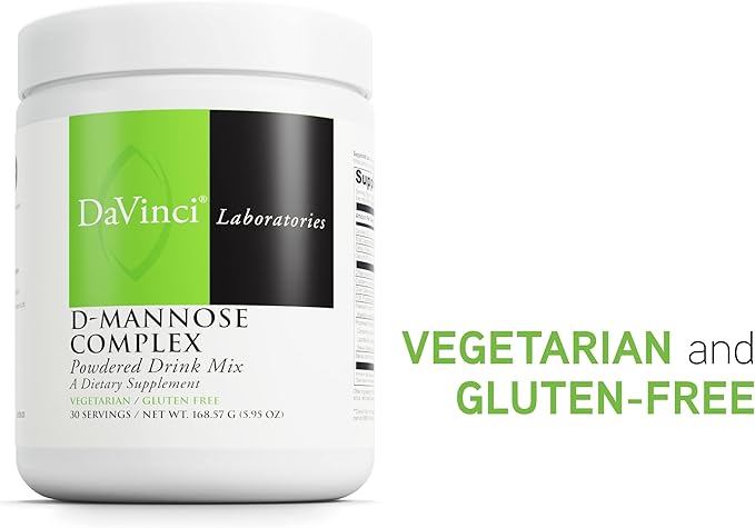 DAVINCI Labs D-Mannose Complex - Powder Drink Mix Supports Immune System & Urinary Tract Health* - Bladder Health Aid with Calcium, Cranberry Juice Powder & Prebiotic Fiber* - 30 Servings (168.57 g)