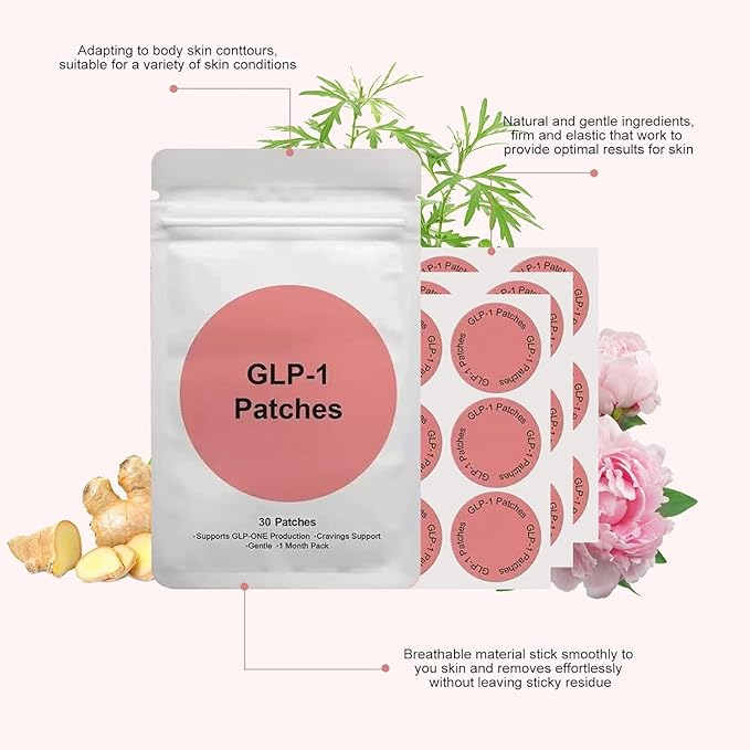 GLP-1 Patches with L Glutamine, Berberine, Chromium, Pomegranate and Cinnamon - （30 Count-z1）