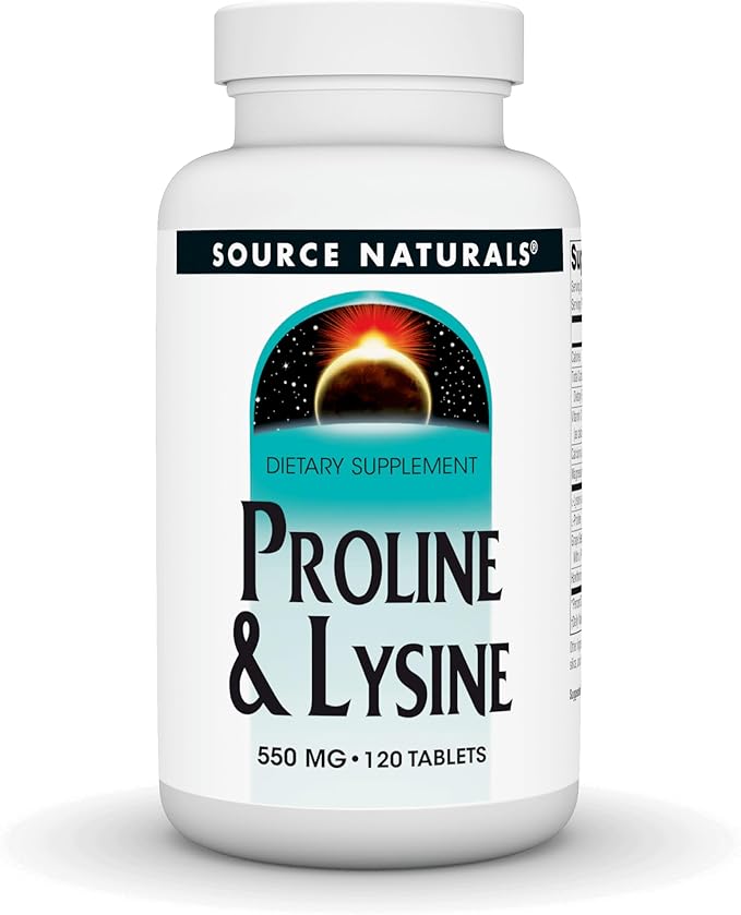 Source Naturals Proline & Lysine, 550 mg - 120 Tablets