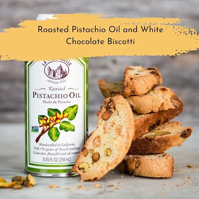 La Tourangelle, Roasted Pistachio Expeller-Pressed Oil for Cooking, Baking, and Beauty, Adds Flavor to Vinaigrettes, Sauces, Marinades, Green, 8.45 Fl Oz