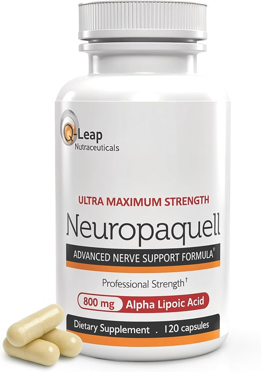 Platinum Health Alpha Lipoic Acid for Neuropathy Nerve Pain Support, Supplement, B Vitamins, L Arginine, All Natural Maximum Strength Neuropaquell for Discomfort in Feet, Hand, Toes,120 Capsules,800mg