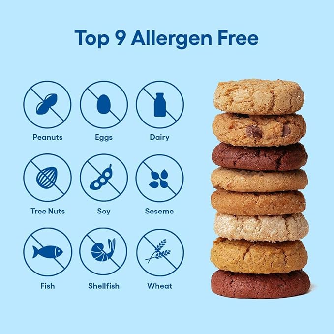 Partake Gluten Free Crunchy & Soft Baked Chocolate Chip Cookies Variety Pack - Vegan - Free From the Top 9 Allergens Including Dairy, Wheat, Soy, Eggs, & Peanuts - Non GMO - Safe School & Office Snack (5 Pack, 5.5oz Boxes)