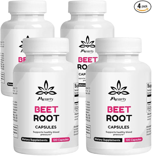 Beet Root Capsules 120 Capsule | Beet Root Powder Capsules - Beetroot Powder | Packed for Freshness and Quality | 120 Capsule (Pack 4)