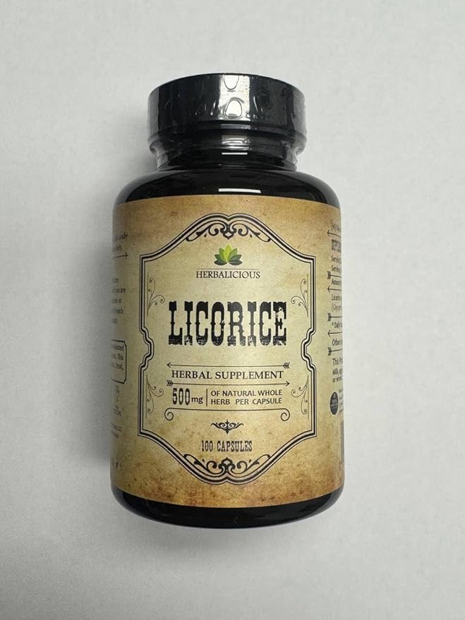 Licorice Root 100 Capsules – Pure Organic Glycyrrhiza Glabra – Herbal Supplement for Digestive Comfort & Overall Wellness – Non-GMO & Additive-Free