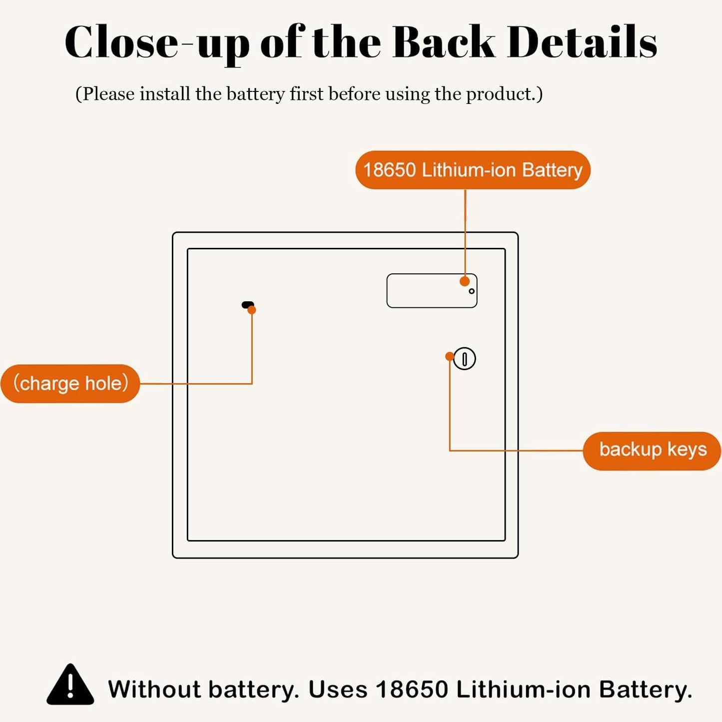 Biometric Fingerprint safe, Slide-Away Handgun Safe for Pistols, Leather Wrapped Jewelry Storage Safe, Drawer Safe for Home,Digital Keypad & Quick-Access Drawer (Orange-1 Drawer)