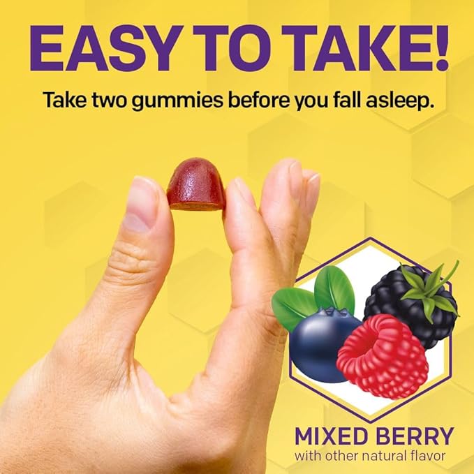 Sleep Magnesium Gummies with Melatonin - 200mg Magnesium Citrate - Melatonin Gummies for Sleep Quality - Nighttime Aid for Adults with Chamomile - 30 Mixed Berry Chewables