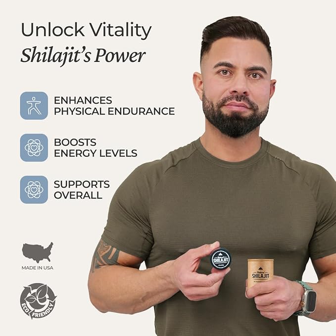 NATURAL SHILAJIT Capsules (1-2 Months Supply) - 60 Count - Shilajit for Men & Women with Fulvic Acid & Trace Minerals, Plant Based Nutrients for Energy, Immune Support & Vitality
