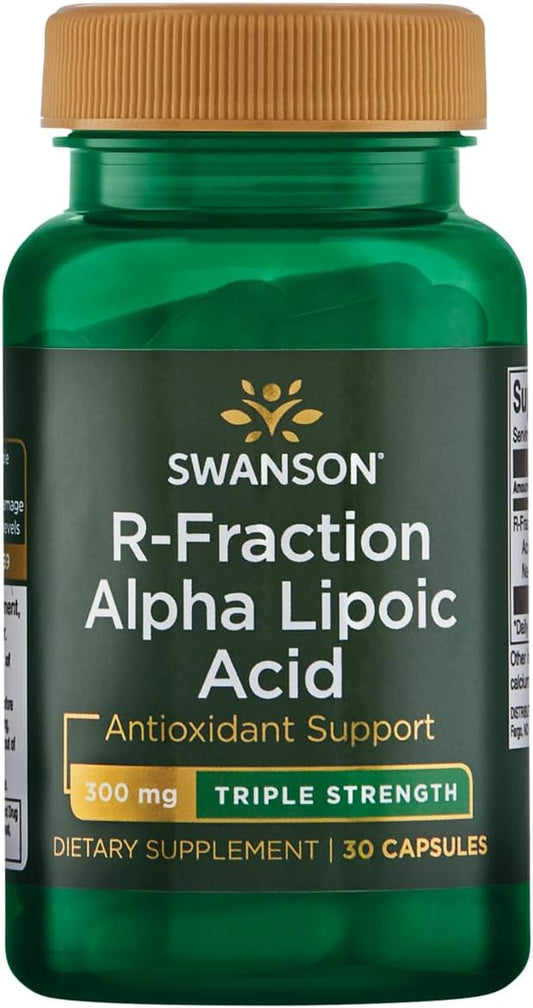 Swanson Triple Strength R-Fraction Alpha Lipoic Acid - Promotes Healthy Blood Pressure & Delivers Essential Nutrients - (30 Capsules, 300mg Each)