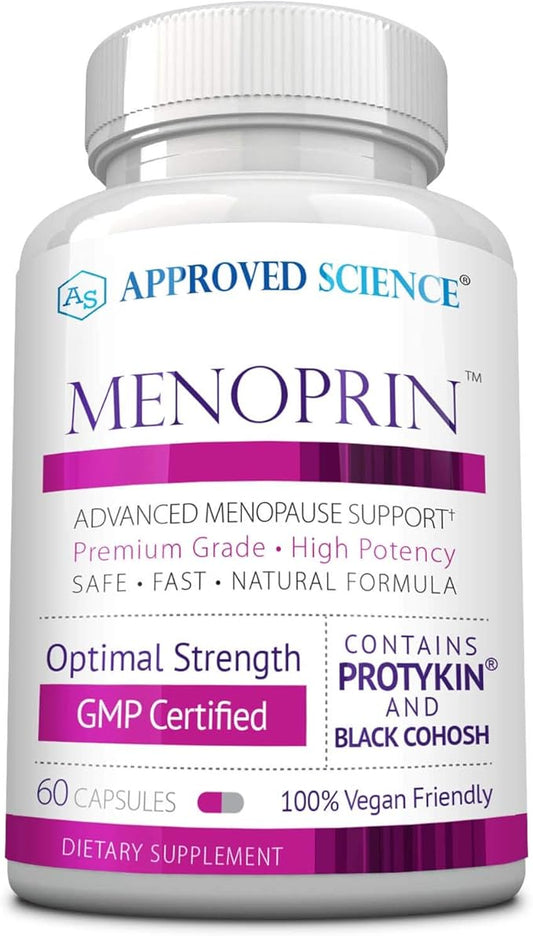 Approved Science Menoprin - Menopause Support - Protykin, Black Cohosh - 60 Capsules - 1 Bottle Menoprin Day - Vegan