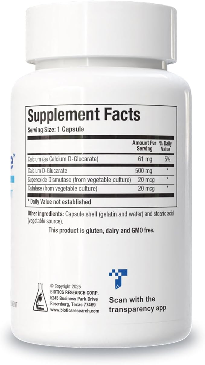 Biotics Research Ca D Glucarate Liver Detoxification, Eliminates Toxins, Strong Bones, Hormonal Health, Heart Health, Healthy Body Composition, Raw Organic Vegetable Culture 120 Count