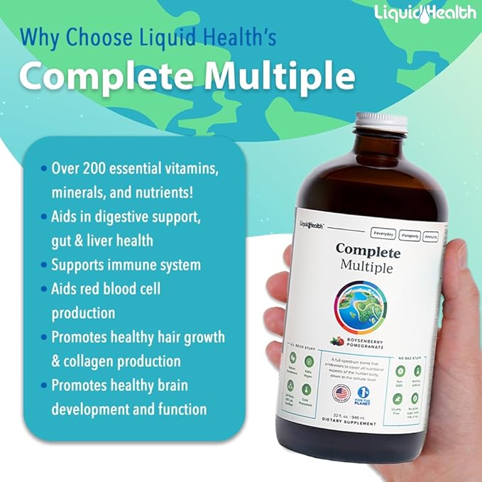 LIQUIDHEALTH Complete Multiple & Prenatal/Postnatal Multiple Liquid Vitamin Bundle - Adult Daily Multivitamins for Men & Women, Immune Support, Pregnancy Vitamins for Mom & Baby - USA Made, Vegan