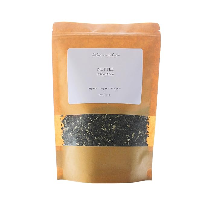 Holistic Market Co. Nettle Leaf Certified Organic Non-Irradiated Non-GMO Premium Quality Cut & Dried Loose Leaf Nettle Leaf Tea