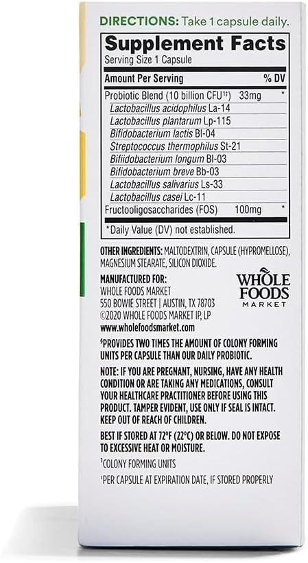 365 by Whole Foods Market, Extra Strength Daily Probiotic 10 billion CFU, 30 ct