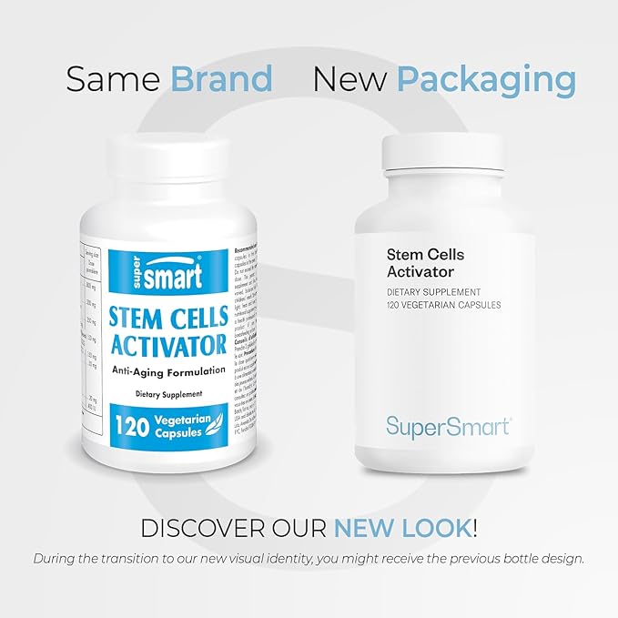 Supersmart Stem Cells Activator (Advanced Formula) - with Astragaloside, Fuidocan - Natural Stem Cells Supplement | Non-GMO & Gluten Free - 120 Vegetarian Capsules