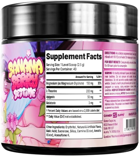 AFK+ (with Melatonin): Bananaberry Bedtime by Silvervale - 40 Servings - Keto Friendly Magnesium-Focused Sleep Support Supplement, Apigenin, Sugar Free