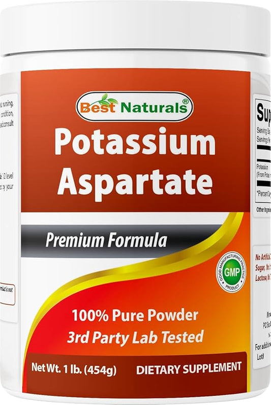 Best Naturals Potassium Aspartate Pure Powder 1 Pound