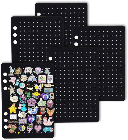 A5 Enamel Pin Display Pages,Creative Pin Collection with 5 Flip-Pages,Designed to Easily Trade & Display Enamel Pins (Pins Not Included)