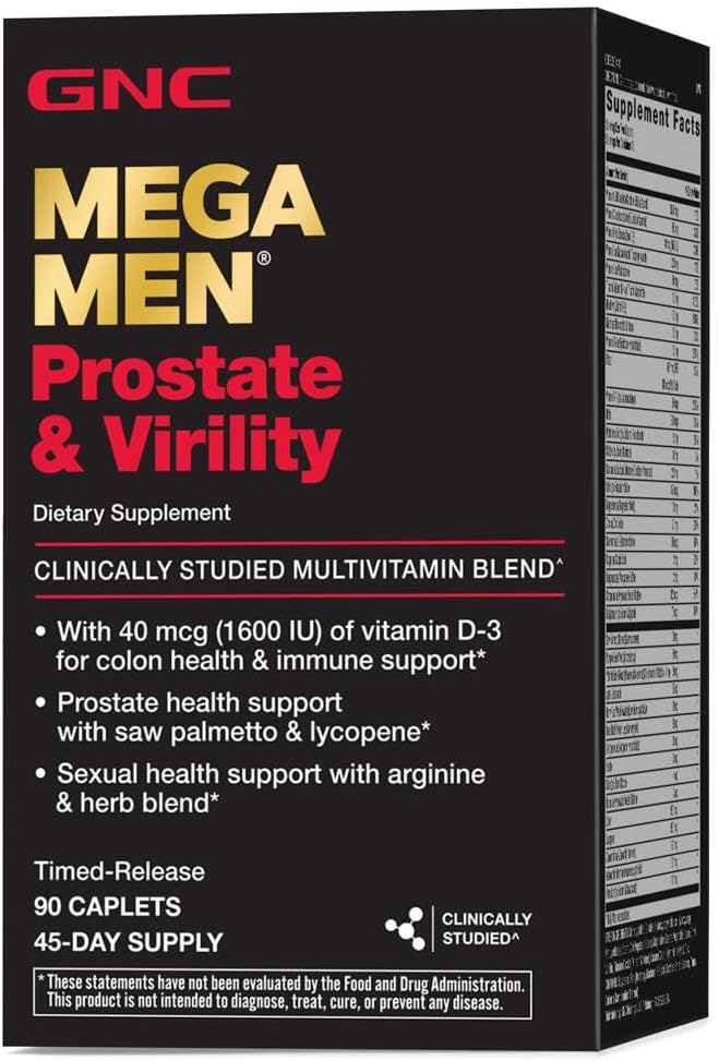 GNC Mega Men Prostate and Virility Multivitamin, Supports Optimal Sexual Health and Prostate Health, 90 Count